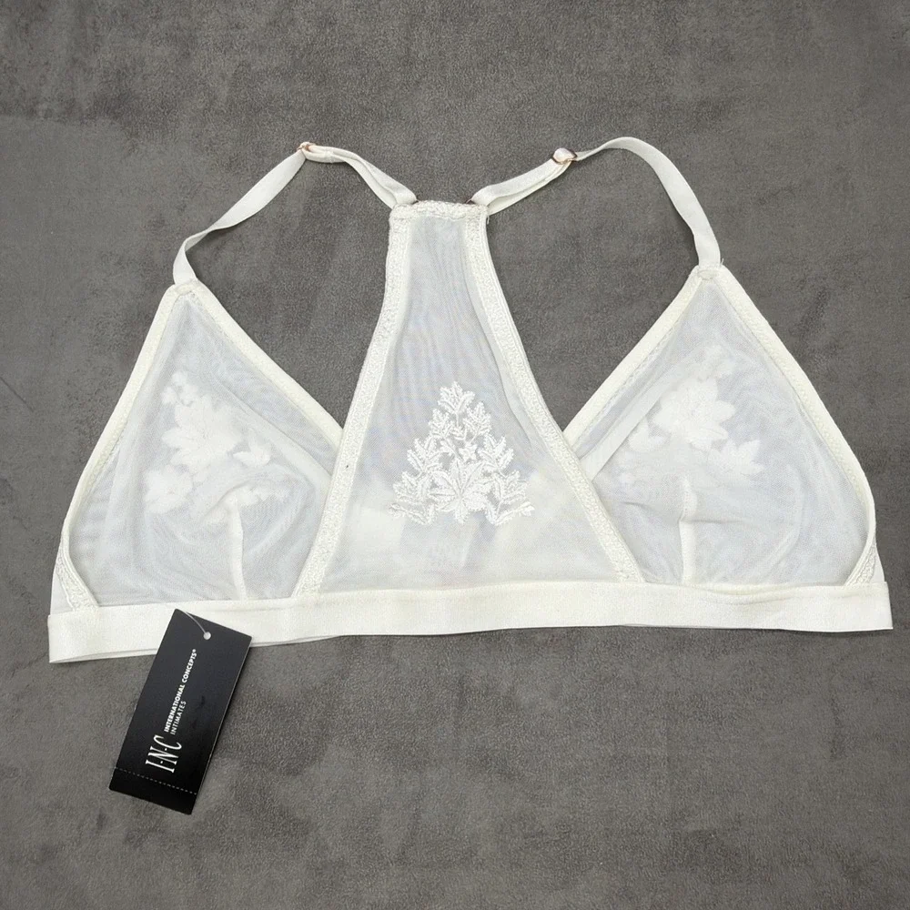 INC International Concepts Front Closure Embroidered Unlined Bralette Size XL